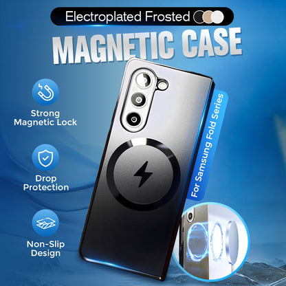 Elektropläterat Magnetiskt Frostat Fodral för Samsung Fold-serien