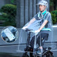🌧️ Håll dig torr även under regniga turer – vattentät regnponcho för elscooter med transparent front och rymlig 5XL–6XL-passform