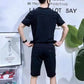 Kortärmad topp och shorts i 2 delar för män