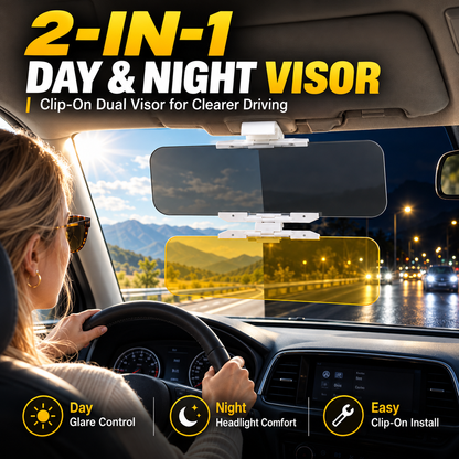 🚗 50 % RABATT! Minska bländning dag och natt – universellt HD-solskydd för bilen