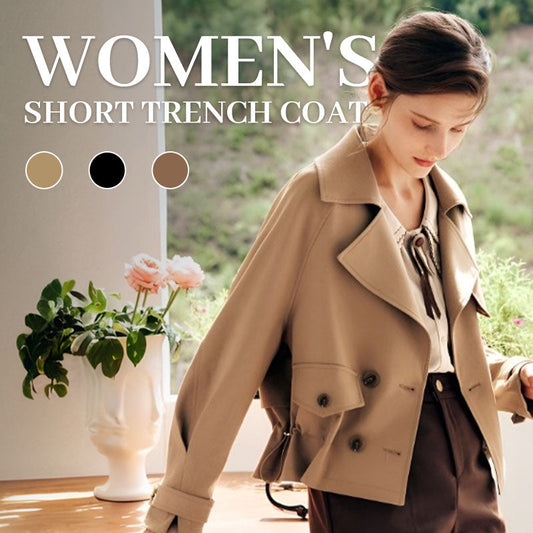 Vår och Höst Lös Kort Trench Coat Jacka