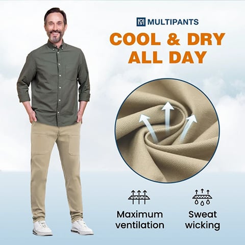 🔥HET FÖRSÄLJNING 50% RABATT🥰 MultiPants - slitstarka cargobyxor med hög stretch och flera fickor