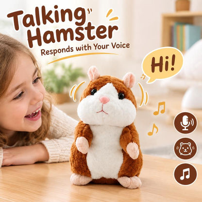 🐹 KÖP 2 – FÅ 1 GRATIS! Upprepar allt du säger och skakar på huvudet – rolig talande hamster i plysch för barn och vuxna 🎁
