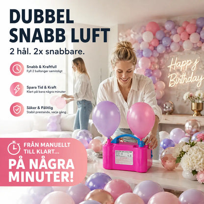 🎈 Festen börjar på sekunder – elektrisk ballongpump med dubbelmunstycke för snabbare dekoration