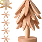 🎅 Julrea – 50 % RABATT 🎄✨ Set med naturliga underlägg – 4 underlägg i trä och 1 underlägg i form av en julgran
