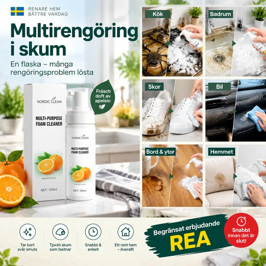 🧼 50 % RABATT! Kraftfull rengöring för hela hemmet – multifunktionell rengöringsspray med skum mot fett, smuts och envisa fläckar