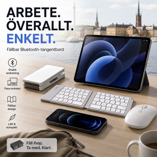 ⌨️ Skriv bekvämt var du än är – hopfällbart minitangentbord för mobil, surfplatta och laptop