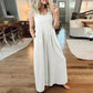 💝 Ärmlös jumpsuit med vida ben och fickor för damer