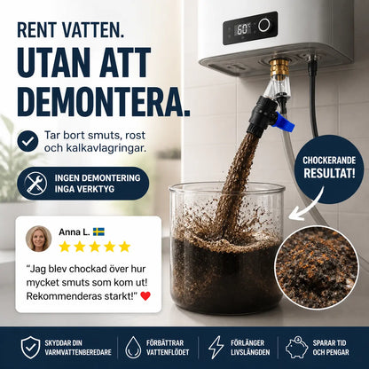 🔥 Avkalka varmvattenberedaren utan demontering – smart rengöringsverktyg som löser upp kalk och smuts direkt på plats