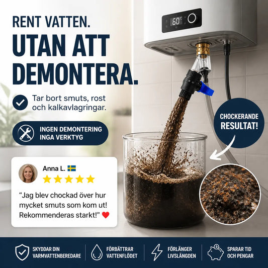 🔥 Avkalka varmvattenberedaren utan demontering – smart rengöringsverktyg som löser upp kalk och smuts direkt på plats