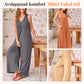 💃🏻50 procent rabatt🔥Kvinnors Avslappnad V-ringad Ärmlös Byxdress med Vida Ben
