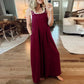 💝 Ärmlös jumpsuit med vida ben och fickor för damer