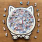 🐱135-delars Morandi-färgat kattformat träpussel🎁