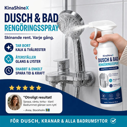 🧼 50% RABATT NU! Snabbverkande kalkborttagningsspray för duschen – löser upp kalk, återställer glans & förbättrar vattenflödet – perfekt för badrummet 🚿✨