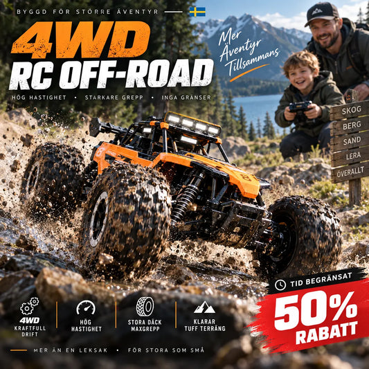 🏎️ 50 % RABATT! Höghastighets RC-bil med fyrhjulsdrift för tuff terräng