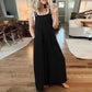 💝 Ärmlös jumpsuit med vida ben och fickor för damer