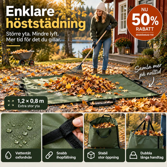 🍂 Extra stor trädgårdssäck för löv, grenar och trädgårdsavfall