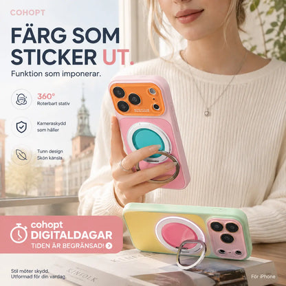 ✨ 50 % RABATT! Greppa, rotera och ställ mobilen som du vill – färgblocksskal med 360° ringhållare