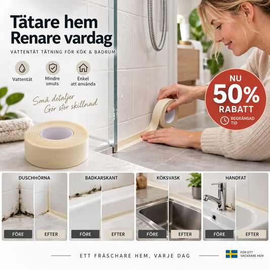 💧 Håll kök och badrum torrare och fräschare – vattentät tätningstejp