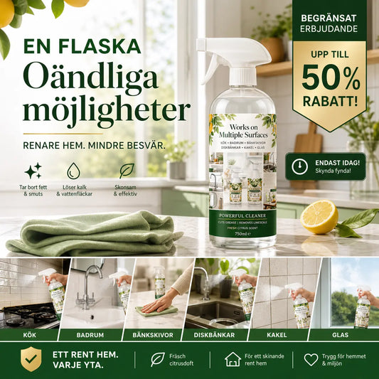 🧽 En spray för hela hemmet – kraftfull rengöring för nästan alla ytor