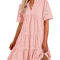 ⏰2025 Hot Sale -Women's Elegant Hollow Out Lace Ruffle Casual Mini Dress