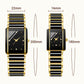 ⌚ 50 % RABATT! Matchande parklockor med elegant fyrkantig keramikdesign och kvartsurverk