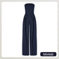 Kvinnors axelbandslös jumpsuit med fickor