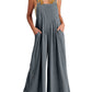 💝 Ärmlös jumpsuit med vida ben och fickor för damer