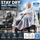 🌧️ Håll dig torr även under regniga turer – vattentät regnponcho för elscooter med transparent front och rymlig 5XL–6XL-passform