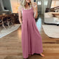 💝 Ärmlös jumpsuit med vida ben och fickor för damer