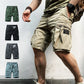 Oversized shorts med flera fickor för män