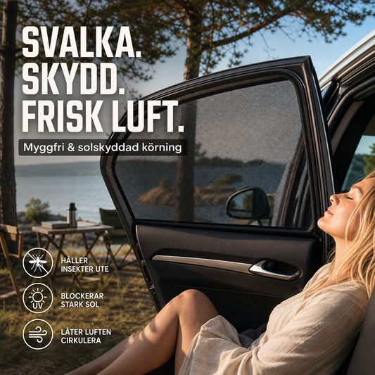 🌿 Perfekt för camping och sommarutflykter – frisk luft in, mygg och insekter ut 🦟🚗