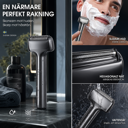 🧔 Slät rakning utan krångel – uppladdningsbar rakapparat för män