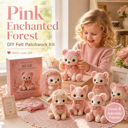✨ 50% RABATT! Skapa ditt eget sagolika lapptäcke – kreativ DIY-hobby med charmig rosa skogsdesign 🎀