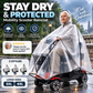 🌧️ Håll dig torr även under regniga turer – vattentät regnponcho för elscooter med transparent front och rymlig 5XL–6XL-passform