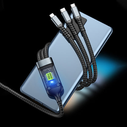 ⚡🔌Transparent Ljus 3-i-1 Supersnabb Laddningskabel