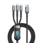 ⚡🔌Transparent Ljus 3-i-1 Supersnabb Laddningskabel