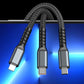 ⚡🔌Transparent Ljus 3-i-1 Supersnabb Laddningskabel