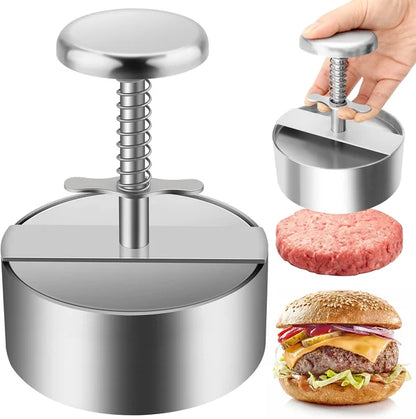 🥳2026 BESTSELLER🥾 Köttpressare för Burgare – 304 Livsmedelsgodkänt Rostfritt Stål – Ej Klibbande, Rostbeständig – Diskmaskinssäker – Perfekt för Fester! 🛡️💨