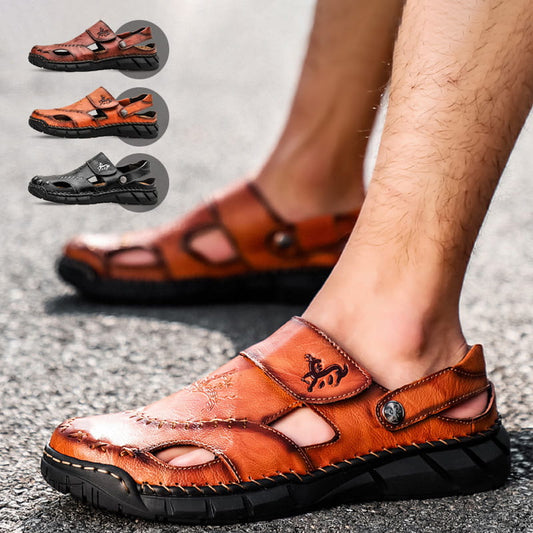 Andas, bekväma PU-läder sandaler för män
