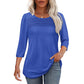 🧚‍♀️Last Dag 50% rabatt🤩2025 T-shirt med 3/4-lång ärm och plisserad framsida för kvinnor