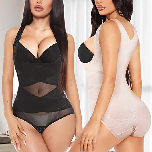 Yoga bodysuit shaper i lättviktsnät för kvinnor