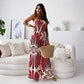 Ärmlös jumpsuit med vida ben och off shoulder