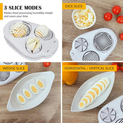 🔥Ny 3-i-1 Multifunktionell grönsaksskärare Fancy Split Egg Slicer Egg Slicing and Dividing
