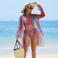 💕👙Dammode Flerfärgad tryckt Bikini Baddräkt 3 delar Setz🌟3 delar, oändliga stilar – din kropp förtjänar mer än enkelbad.