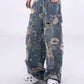 Kvinnors Lösa Rippade Denimjeans med Vida Ben
