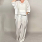 👚 50% RABATT 🌾 | 2-delat Set – Bomull & Linne, Oregelbunden Fåll & Vida Byxor