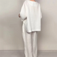 👚 50% RABATT 🌾 | 2-delat Set – Bomull & Linne, Oregelbunden Fåll & Vida Byxor