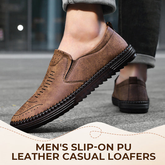 Slippers i PU-läder för män Casual Loafers