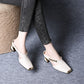 🏖️Summer Specialerbjudanden🌴Kvinnor Casual Metall Square Toe Mid Block Heel Mules